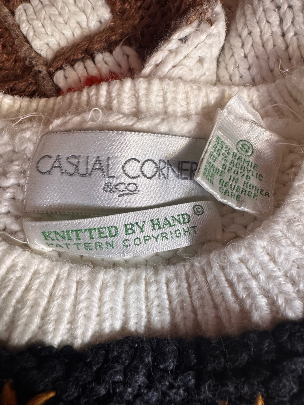 Vintage Casual Corner Hand Knit Pumpkin Halloween Ghosts Teacher Sweater Sz S - Picture 9 of 11